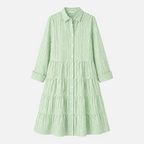 Valeniri | Women's Striped Button-Up Shirt Dress Classic Long Sleeve Dress