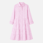Valeniri | Women's Striped Button-Up Shirt Dress Classic Long Sleeve Dress
