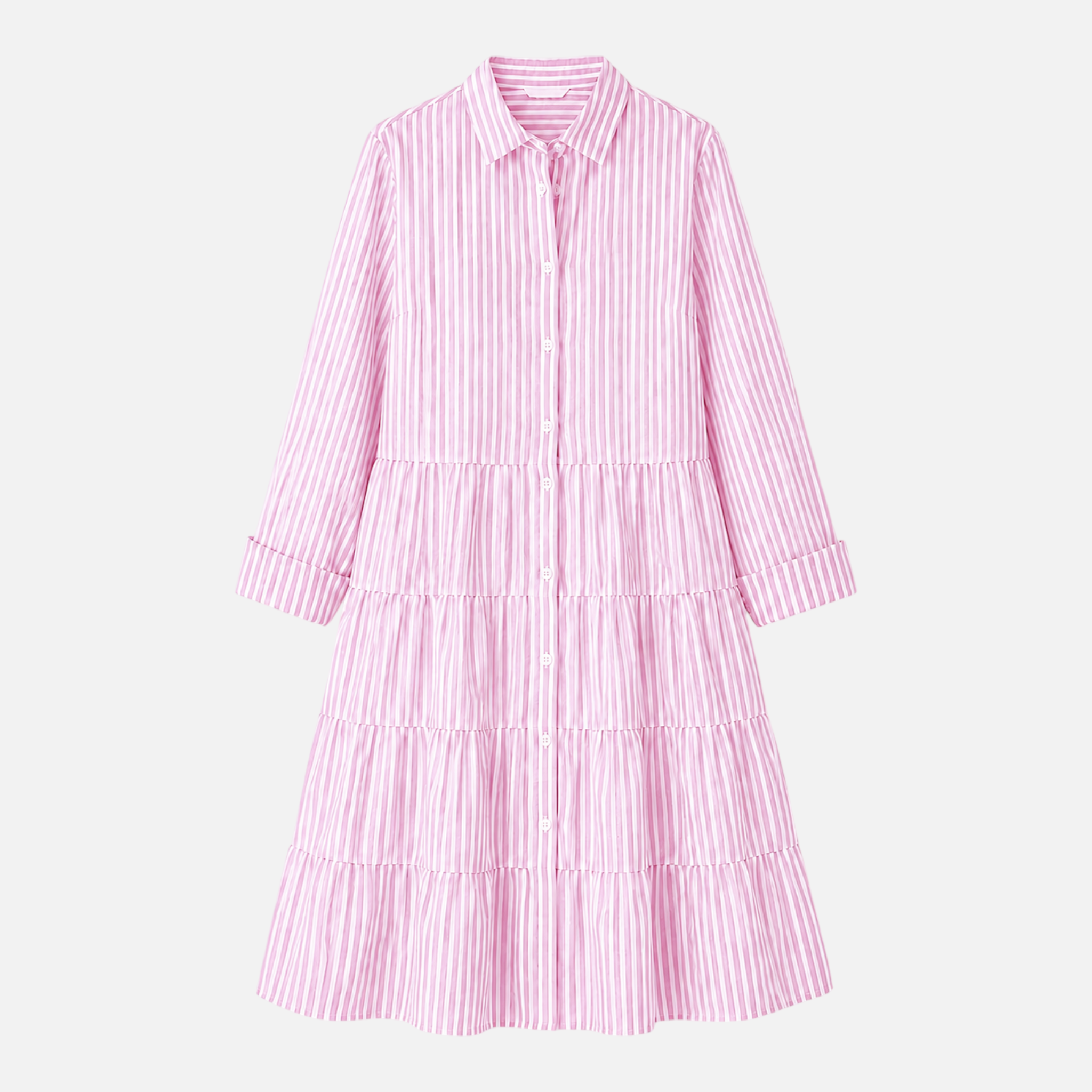 Valeniri | Women's Striped Button-Up Shirt Dress Classic Long Sleeve Dress