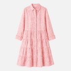 Valeniri | Women's Striped Button-Up Shirt Dress Classic Long Sleeve Dress