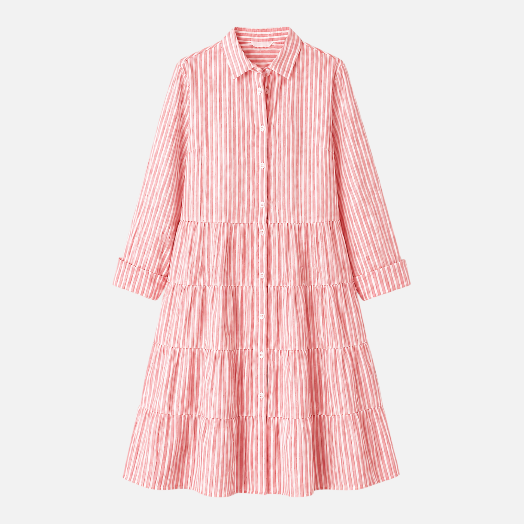 Valeniri | Women's Striped Button-Up Shirt Dress Classic Long Sleeve Dress