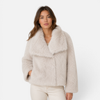 Valeniri | Women's Faux Fur Jacket – Plush Long Sleeve Short Coat