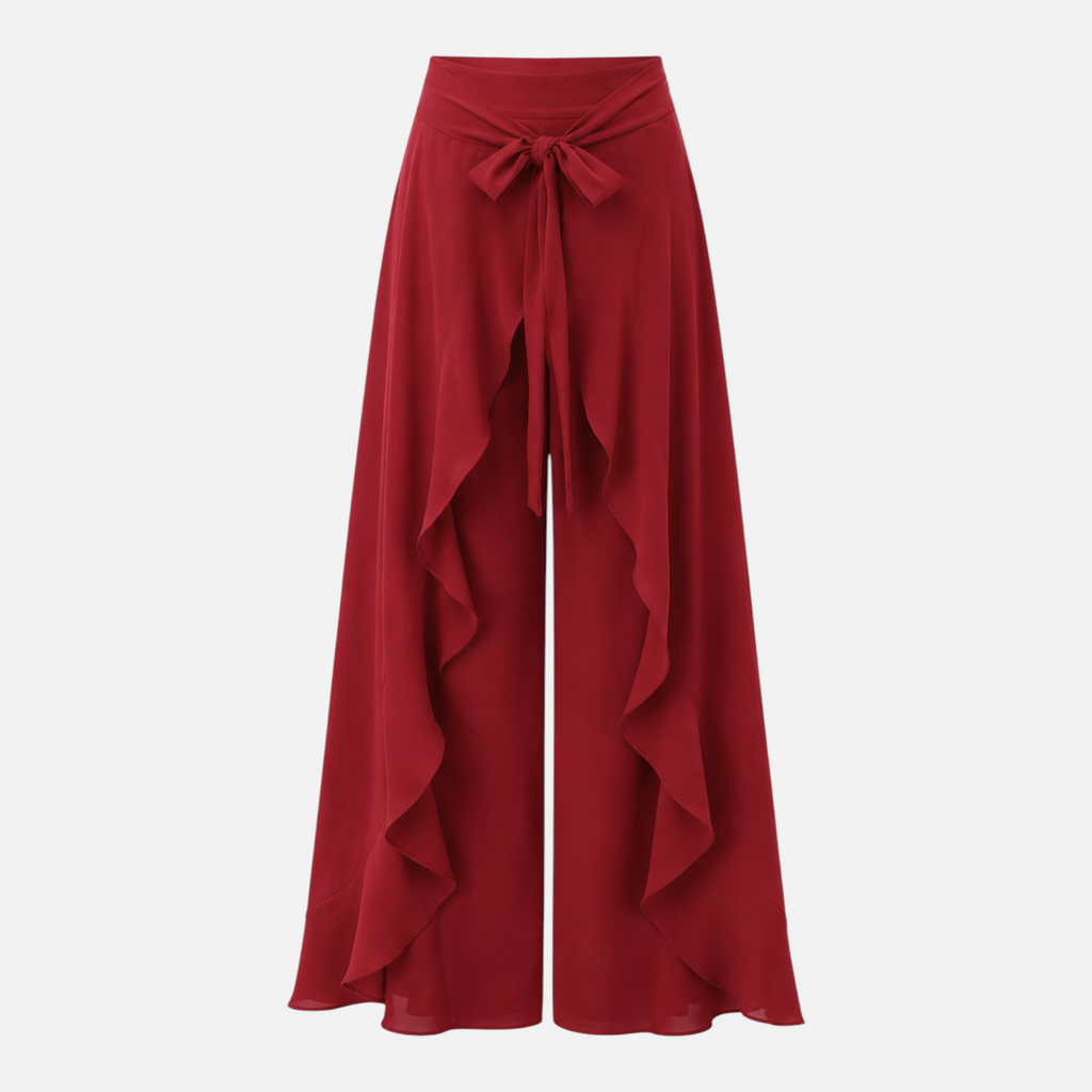 Valeniri | Women's Wide Leg Dress Trousers Lace Up High Waist Pants