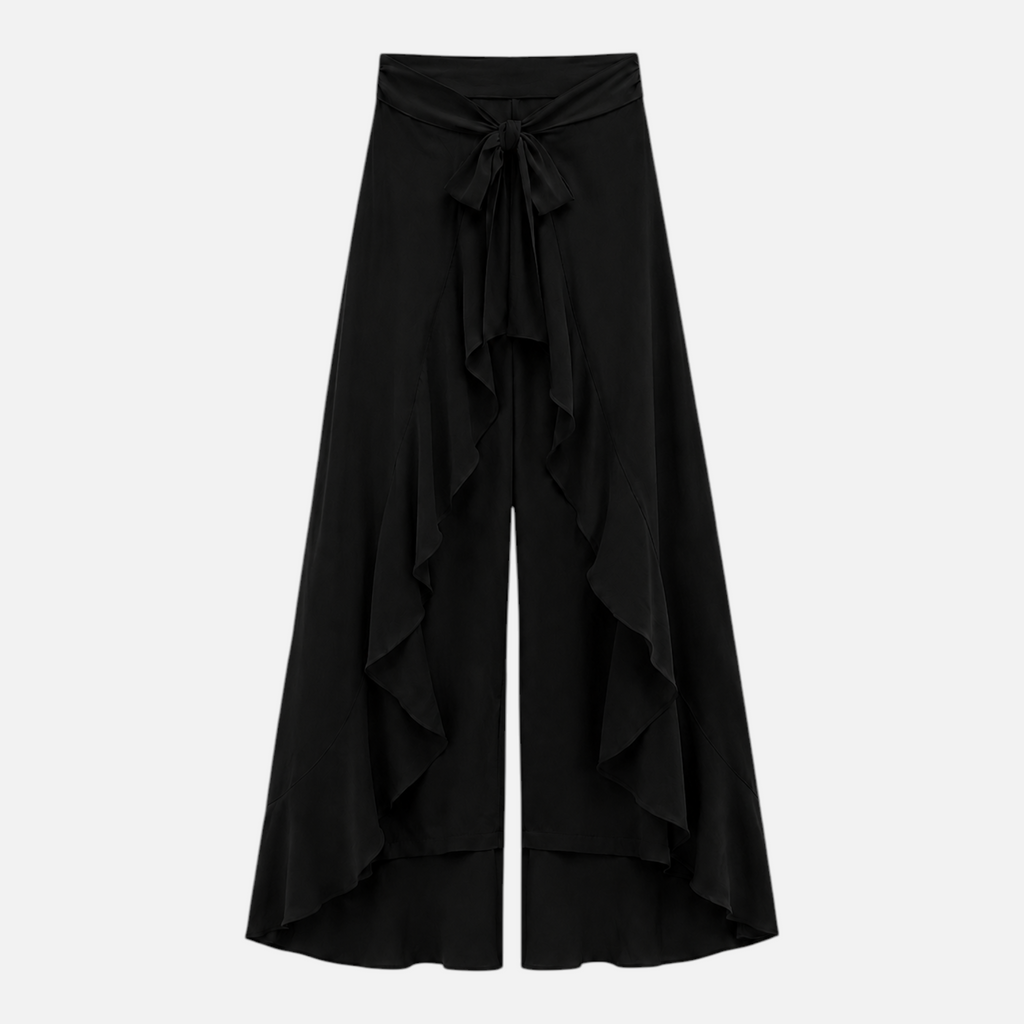 Valeniri | Women's Wide Leg Dress Trousers Lace Up High Waist Pants