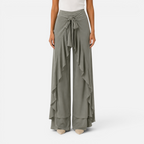 Valeniri | Women's Wide Leg Dress Trousers Lace Up High Waist Pants