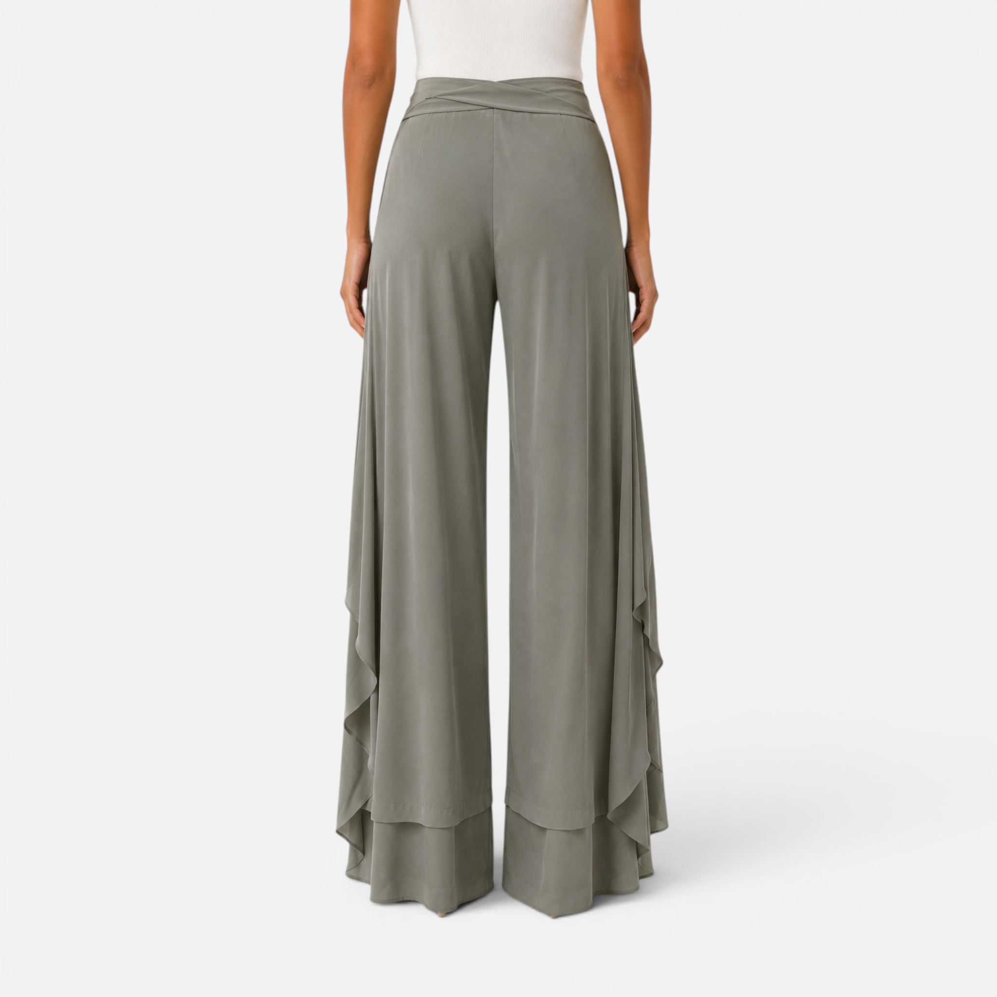 Valeniri | Women's Wide Leg Dress Trousers Lace Up High Waist Pants