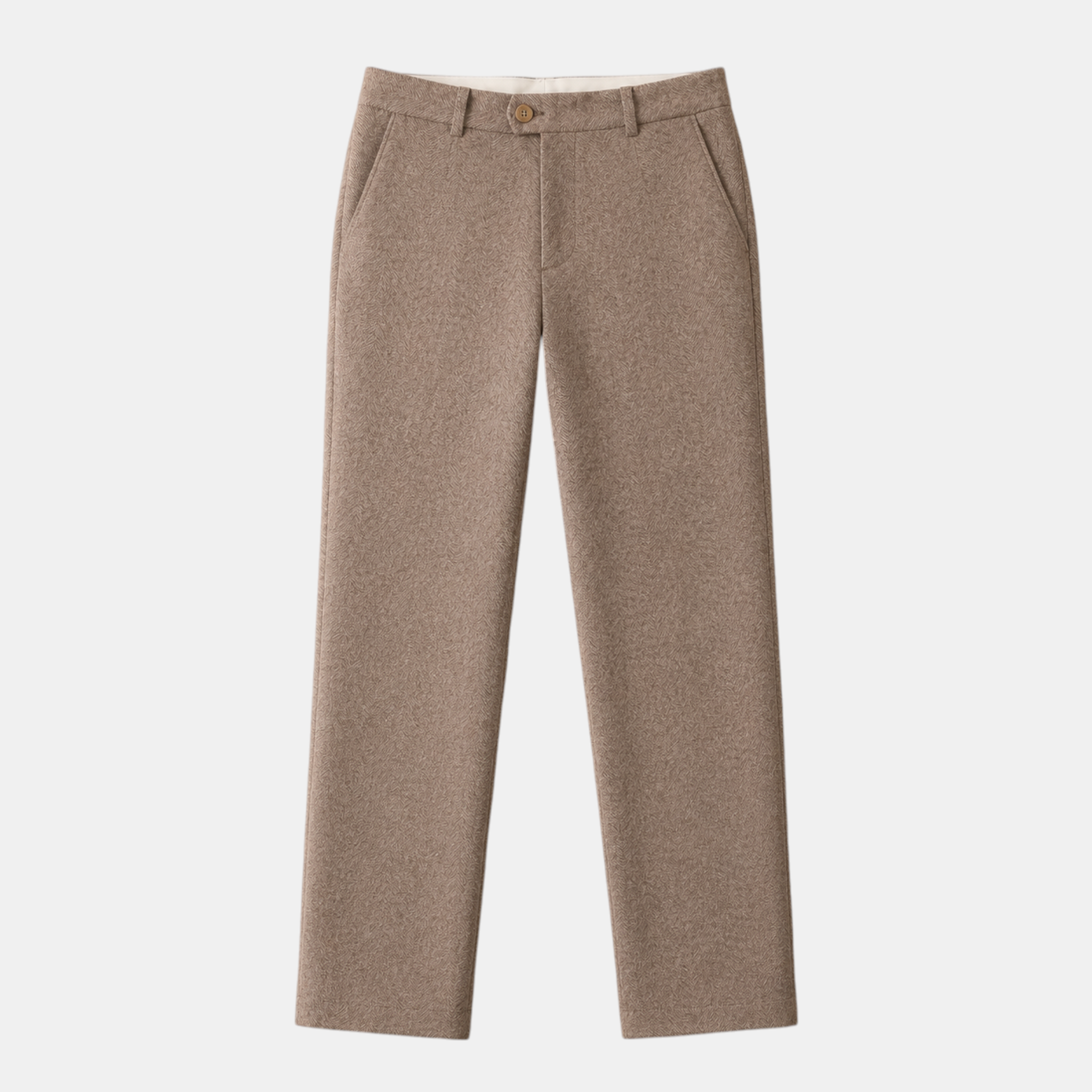 Valeniri | Women's Herringbone Wool Trousers Classic Straight Leg Pants