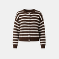 Valeniri | Women's Knit Cardigan Sweater Classic Stripe Long Sleeve