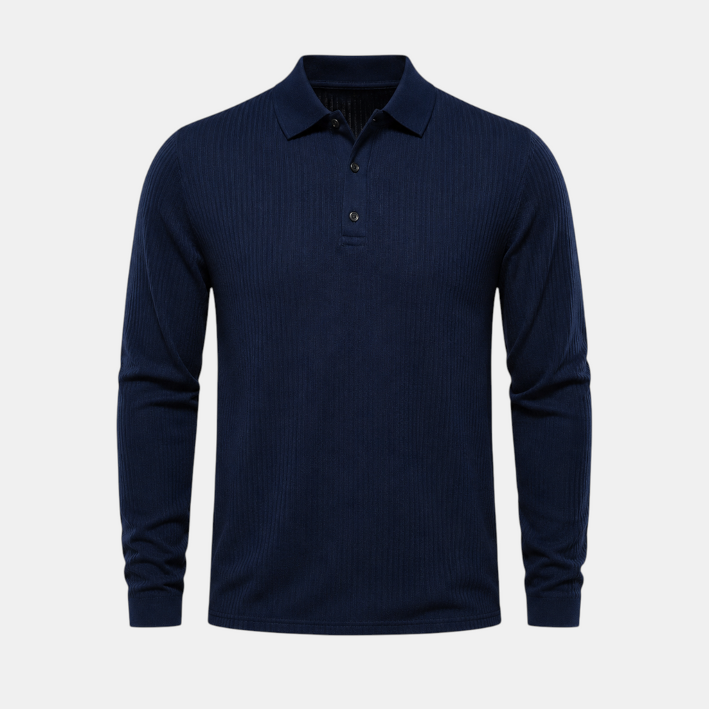 Valeniri | Men's Long Sleeve Polo Shirt – Stand Collar Casual Classic Fit