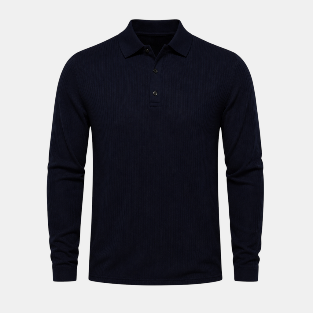 Valeniri | Men's Long Sleeve Polo Shirt – Stand Collar Casual Classic Fit