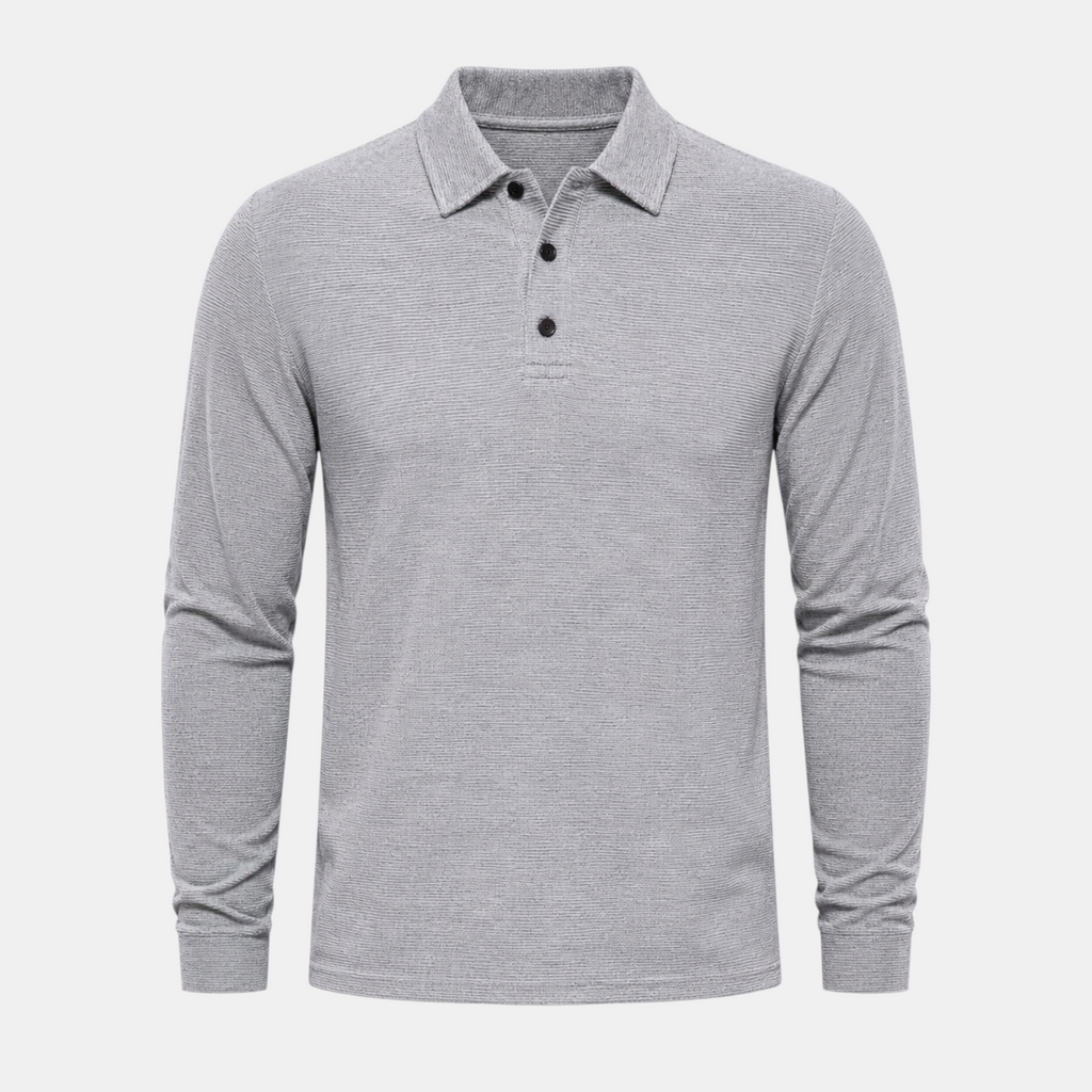 Valeniri | Men's Long Sleeve Polo Shirt – Stand Collar Casual Classic Fit