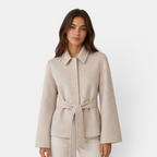 Valeniri | Women's Wool Blazer – Classic Tailored Belted Coat