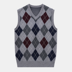 Valeniri | Men's Wool Sweater Vest V-Neck Knit Warm Classic Fit