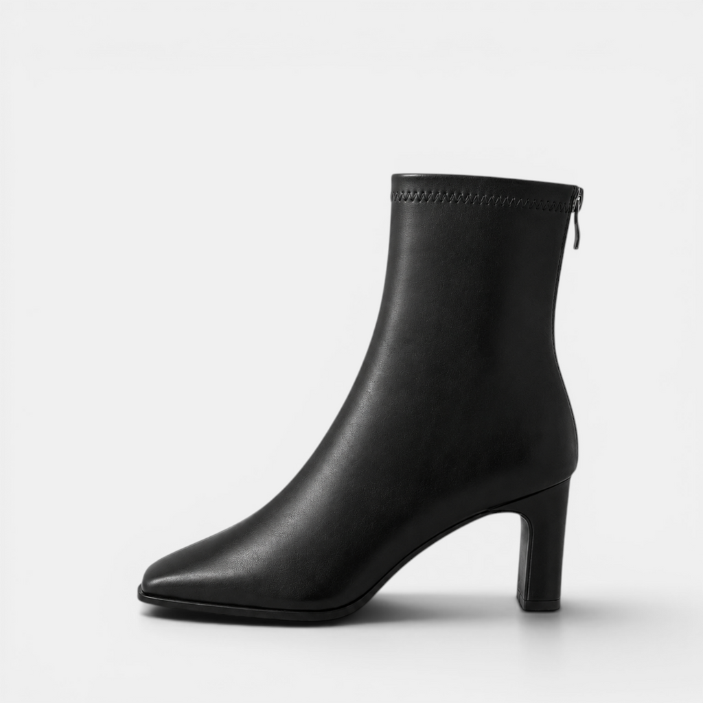 Valeniri | Women's Velvet Ankle Boots Block Thick Heel Classic Style