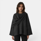 Valeniri | Women's Knit Coat with Built-In Scarf Classic Cardigan Style