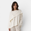 Valeniri | Women's Knit Coat with Built-In Scarf Classic Cardigan Style