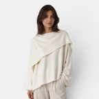 Valeniri | Women's Knit Coat with Built-In Scarf Classic Cardigan Style