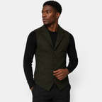 Valeniri | Men's Herringbone Vest Classic Slim Fit Formal Waistcoat