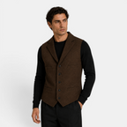 Valeniri | Men's Herringbone Vest Classic Slim Fit Formal Waistcoat