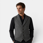 Valeniri | Men's Herringbone Vest Classic Slim Fit Formal Waistcoat