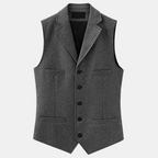 Valeniri | Men's Herringbone Vest Classic Slim Fit Formal Waistcoat