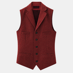 Valeniri | Men's Herringbone Vest Classic Slim Fit Formal Waistcoat