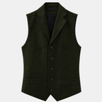 Valeniri | Men's Herringbone Vest Classic Slim Fit Formal Waistcoat