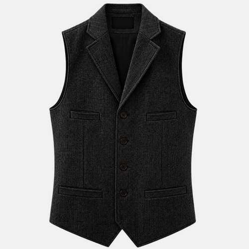Valeniri | Men's Herringbone Vest Classic Slim Fit Formal Waistcoat