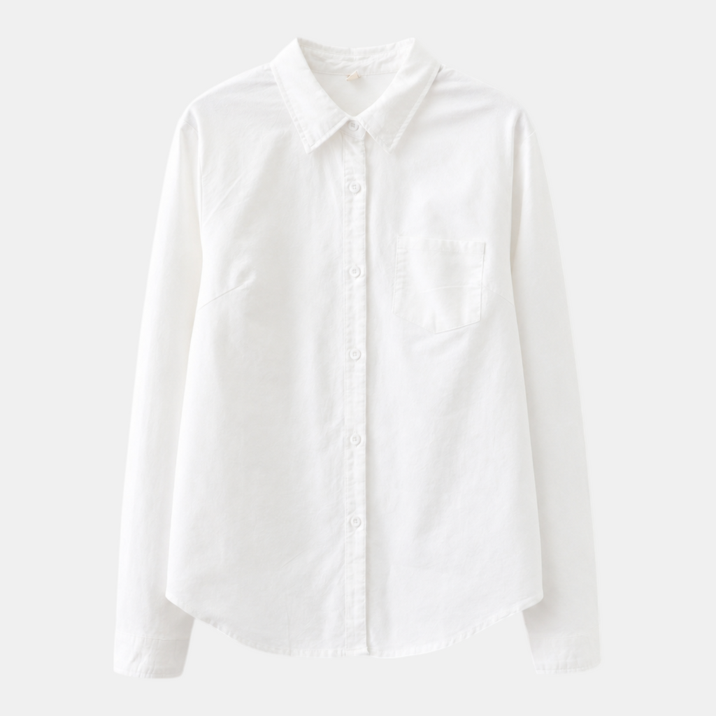 Valeniri | Women's Oxford Shirt Long Sleeve Loose Fit Cotton Blouse