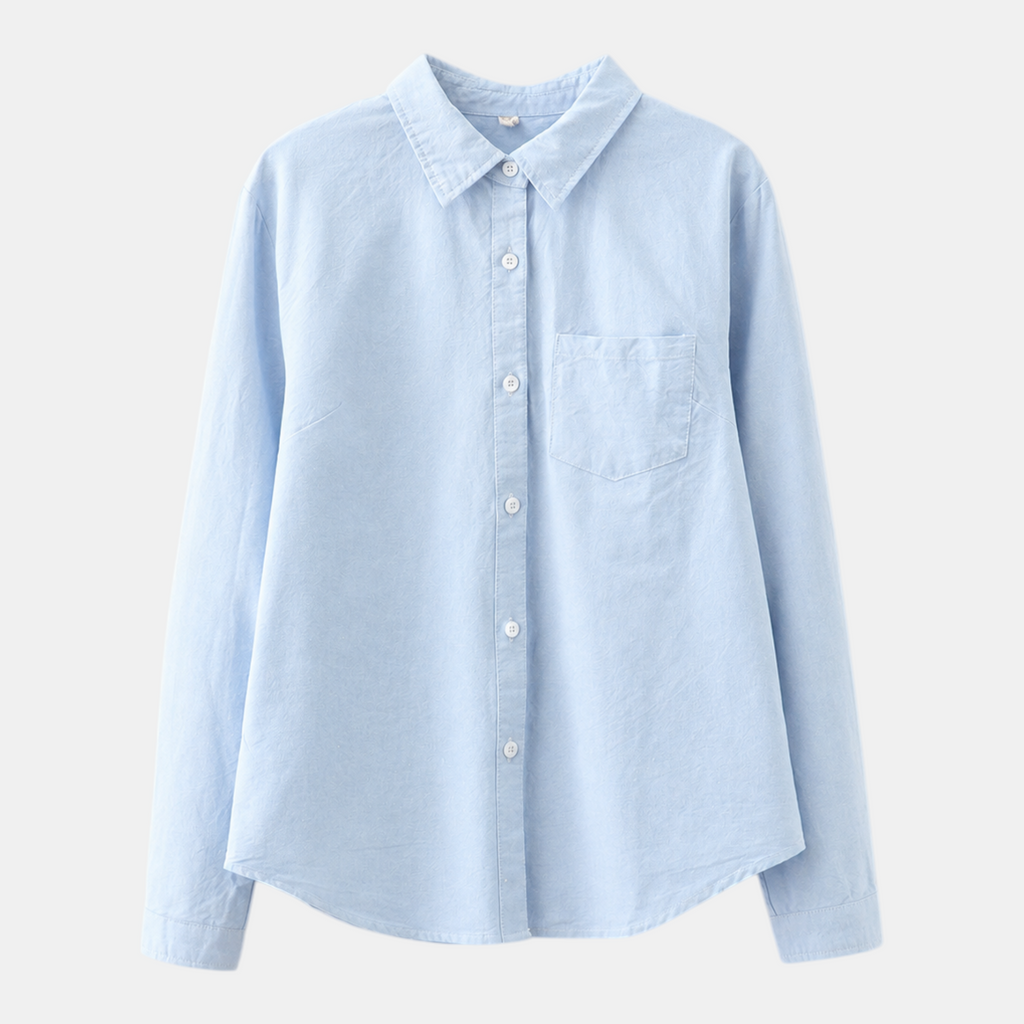 Valeniri | Women's Oxford Shirt Long Sleeve Loose Fit Cotton Blouse