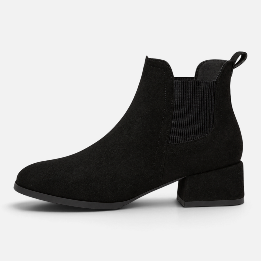Valeniri | Women’s Suede Chelsea Ankle Boots – Mid Block Heel