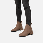 Valeniri | Women’s Suede Chelsea Ankle Boots – Mid Block Heel