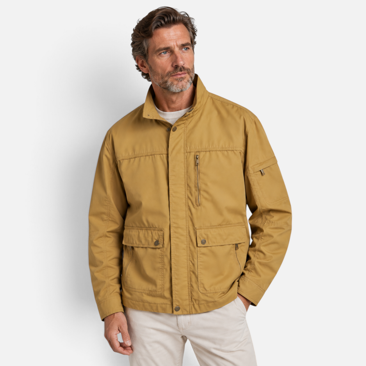 Valeniri | Men’s Utility Field Jacket – Multi-Pocket Stand Collar Coat