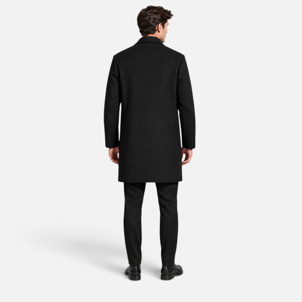Valeniri | Men’s Long Overcoat – Single-Breasted Notch Lapel