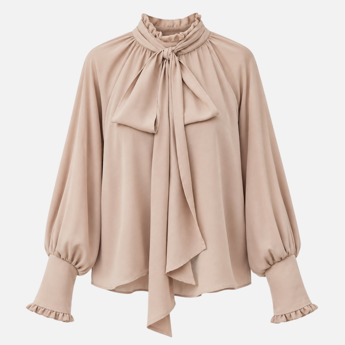 Valeniri | Women’s Pussy Bow Blouse – Tie-Neck Long Sleeve Top