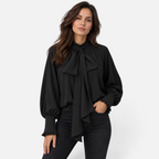 Valeniri | Women’s Pussy Bow Blouse – Tie-Neck Long Sleeve Top