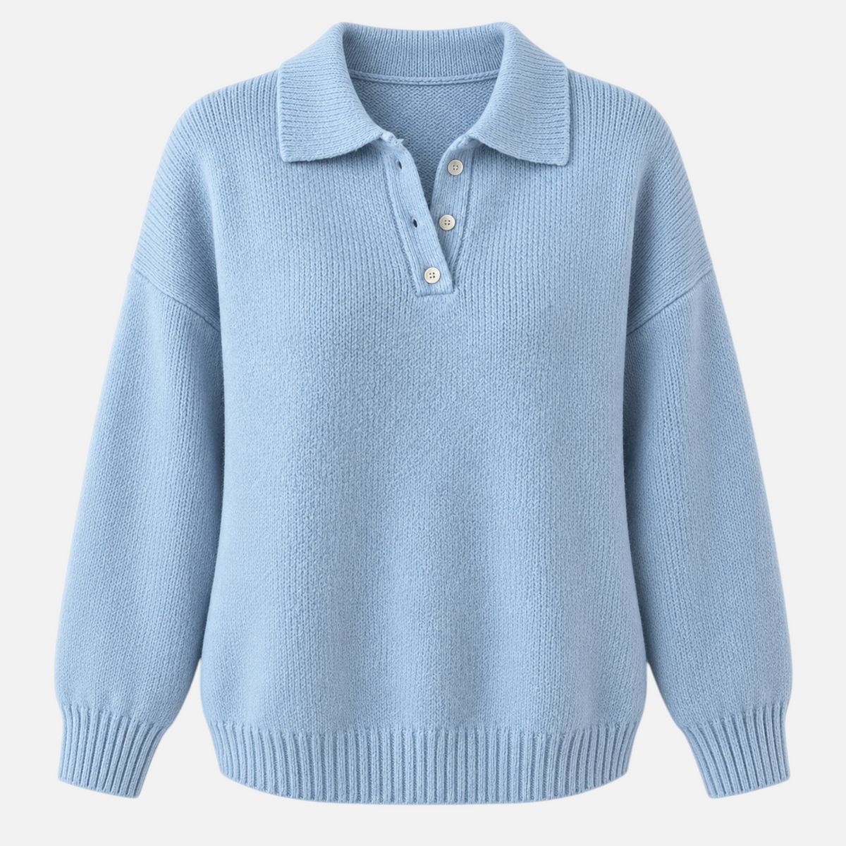 Valeniri | Women’s Knitted Polo Jumper – Collared Long Sleeve Sweater