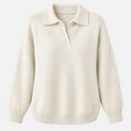Valeniri | Women’s Knitted Polo Jumper – Collared Long Sleeve Sweater