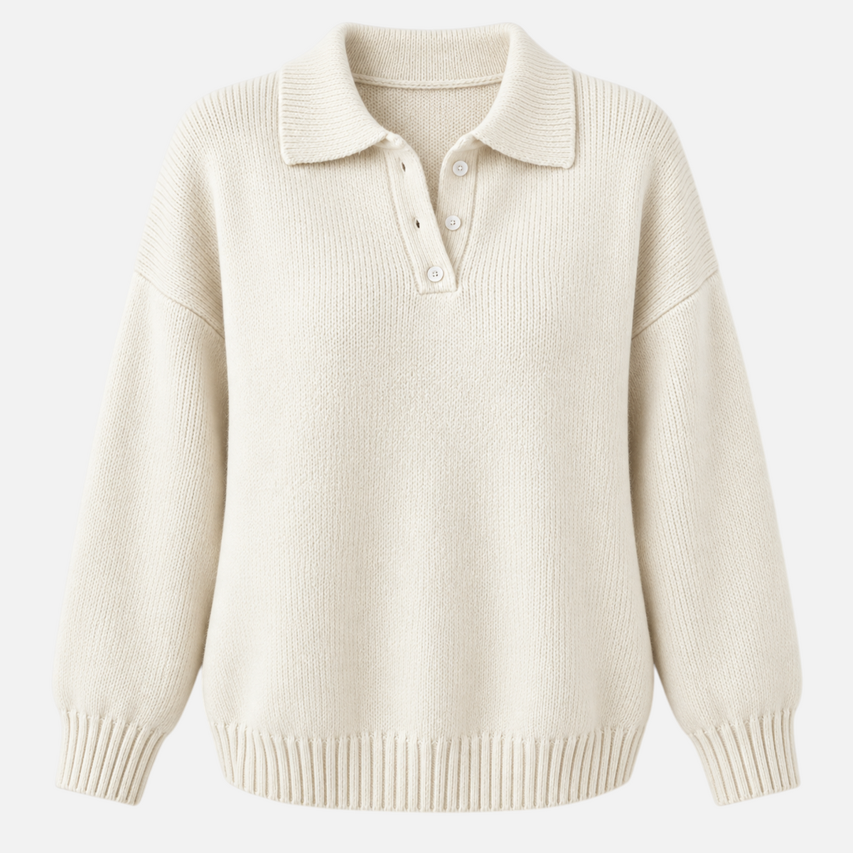 Valeniri | Women’s Knitted Polo Jumper – Collared Long Sleeve Sweater