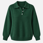 Valeniri | Women’s Knitted Polo Jumper – Collared Long Sleeve Sweater