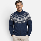 Valeniri | Men’s Fair Isle Knitted Cardigan – Nordic Full-Zip Jumper