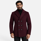 Valeniri | Men’s Wool Peacoat – Double Breasted Fitted Winter Coat