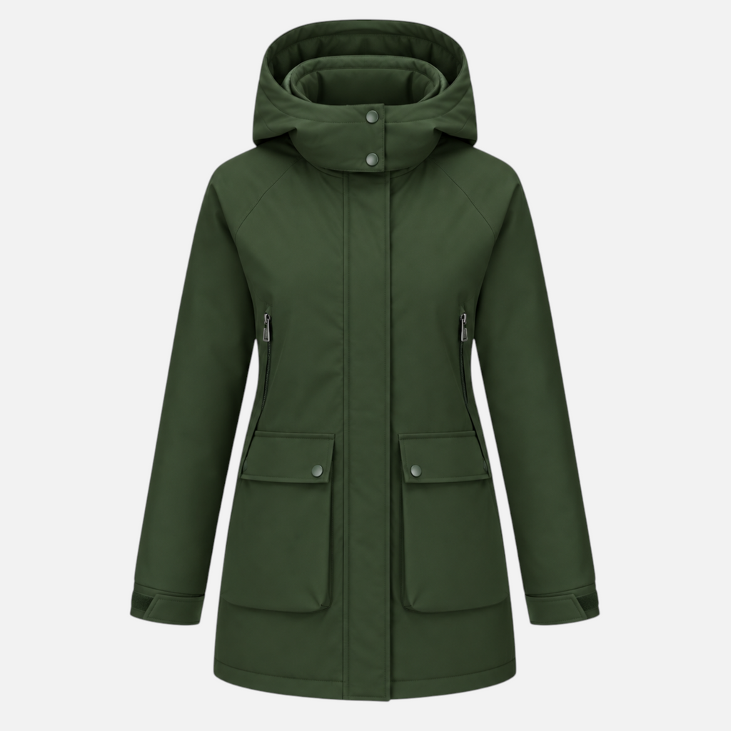 Valeniri | Women’s Waterproof Parka – Hooded Fleece Mid-Length Coat