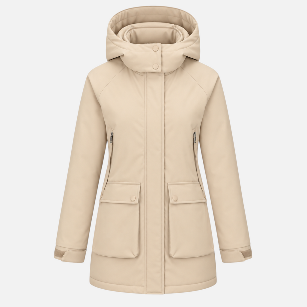 Valeniri | Women’s Waterproof Parka – Hooded Fleece Mid-Length Coat