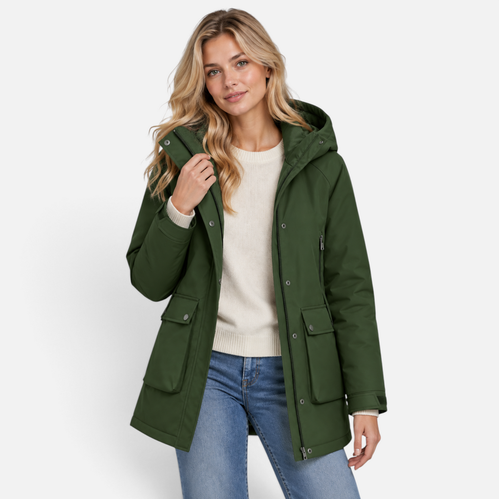 Valeniri | Women’s Waterproof Parka – Hooded Fleece Mid-Length Coat