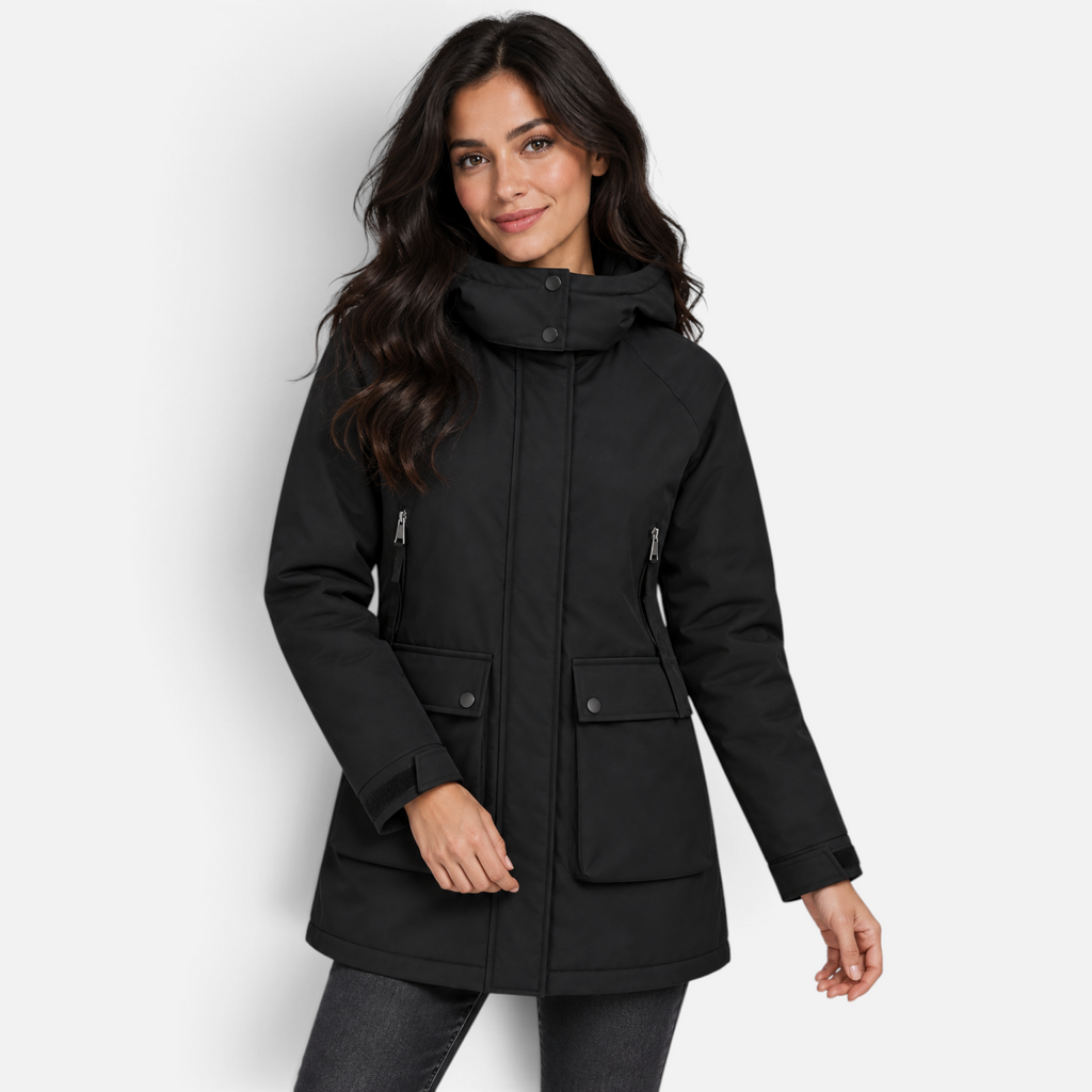 Valeniri | Women’s Waterproof Parka – Hooded Fleece Mid-Length Coat