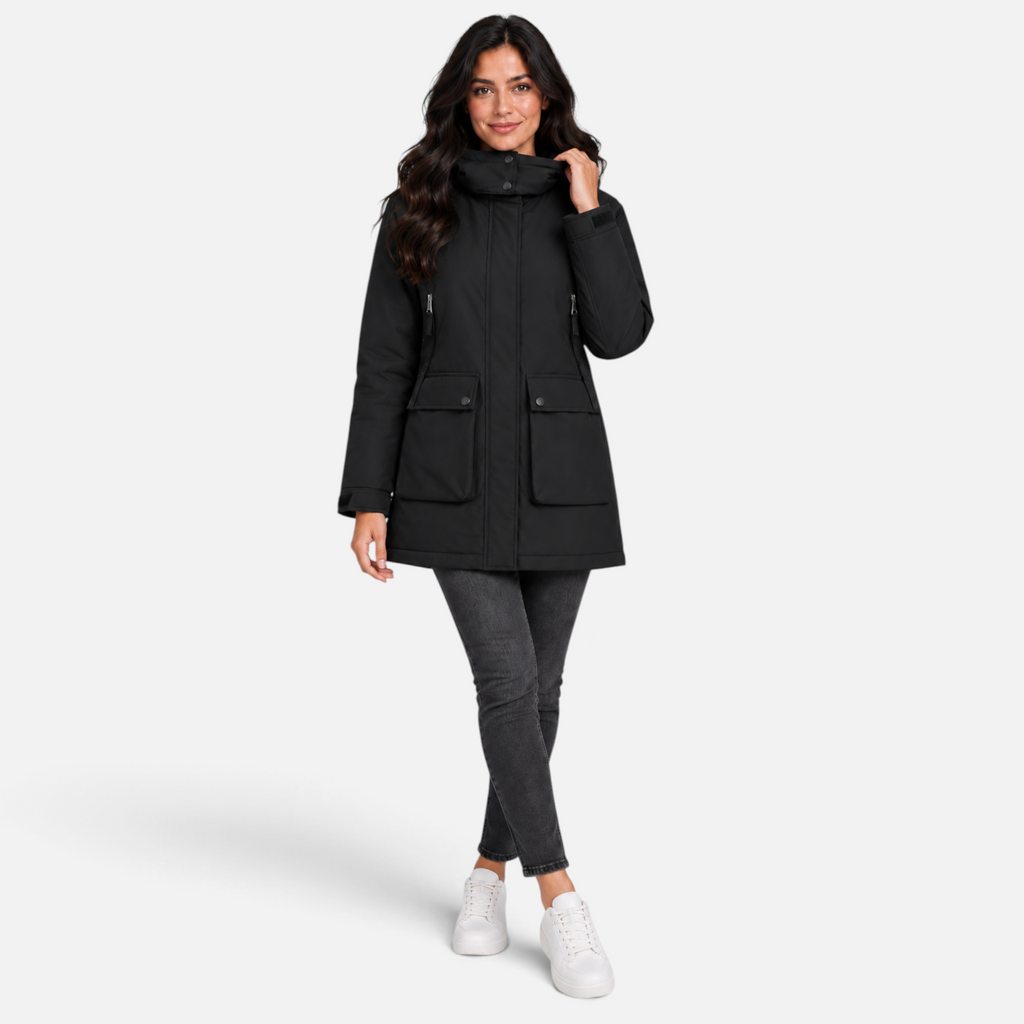 Valeniri | Women’s Waterproof Parka – Hooded Fleece Mid-Length Coat