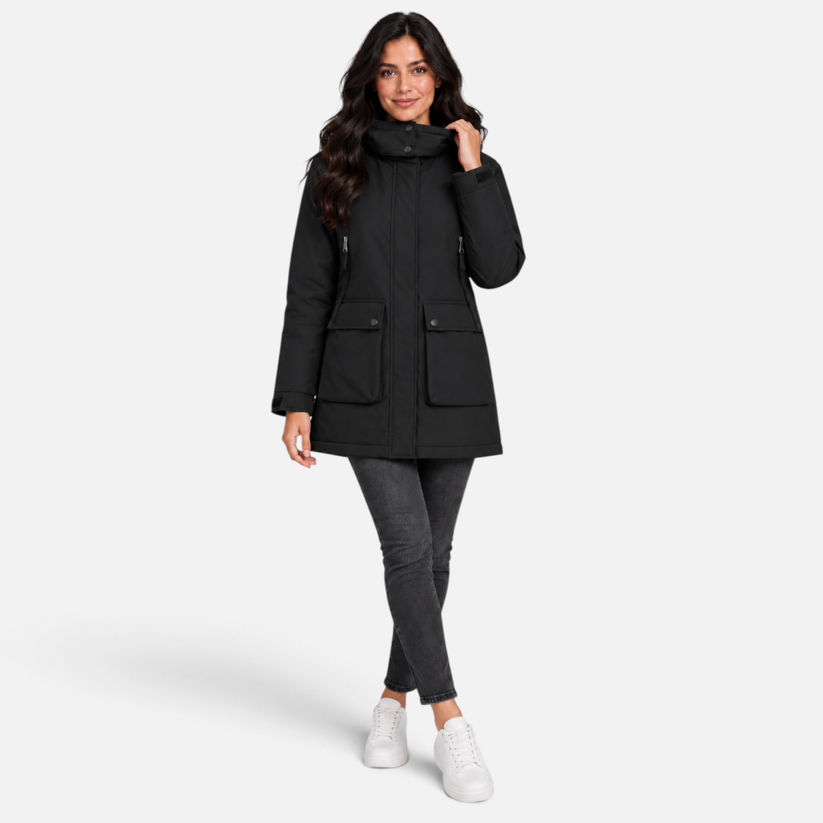 Valeniri | Women’s Waterproof Parka – Hooded Fleece Mid-Length Coat