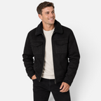 Valeniri | Men’s Faux Shearling Jacket – Slim Fit Suede Fur Collar Coat
