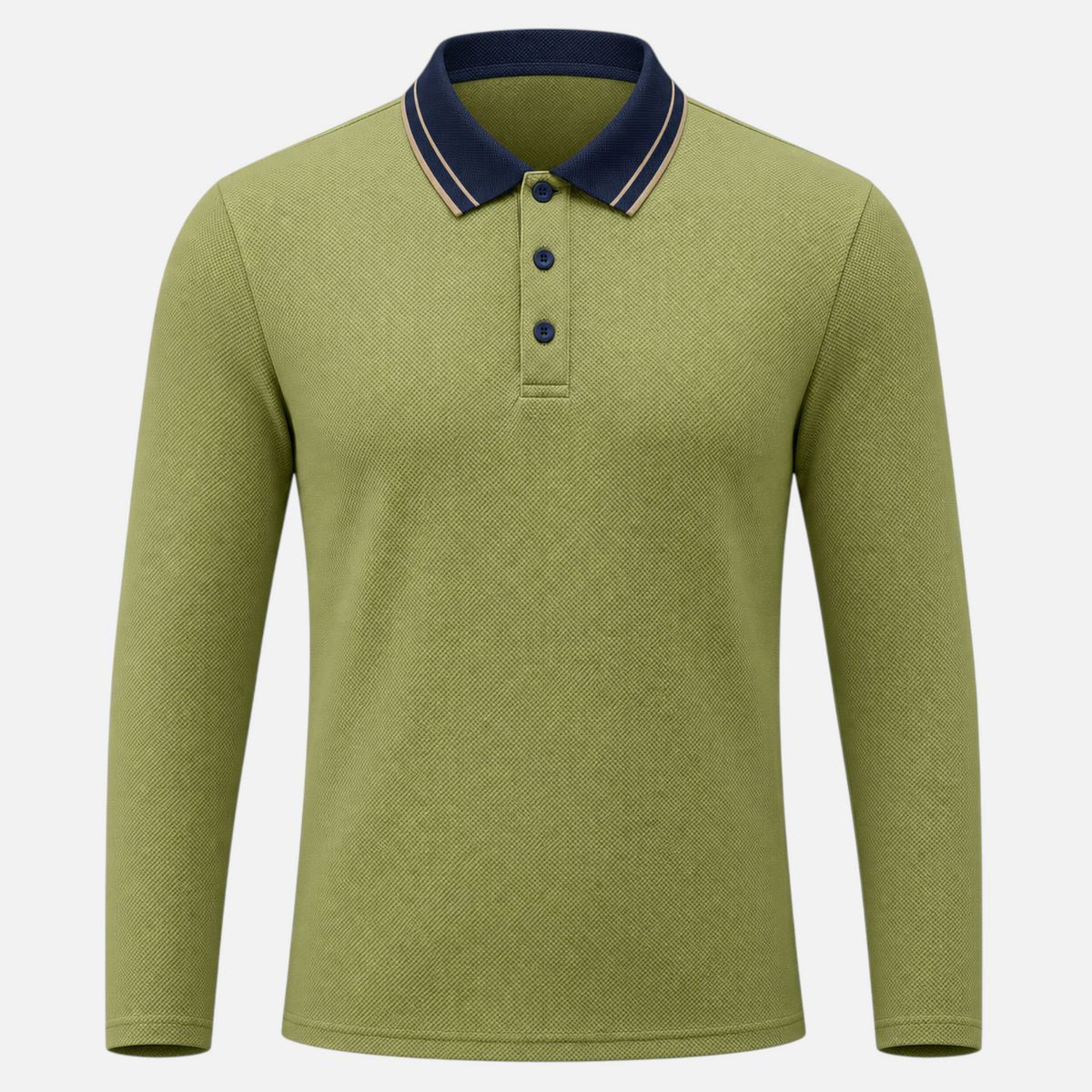 Valeniri | Men’s Long Sleeve Polo Shirt – Contrast Collar Polo Sweater